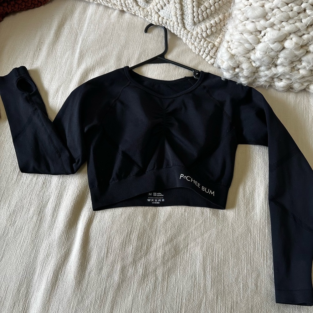 P Chee Bum Cropped Long-sleeve Top